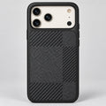 Black Carbon Check Case for iPhone 17 Pro Max