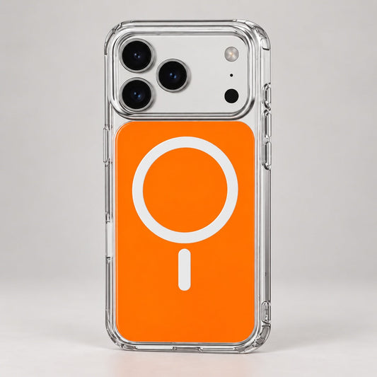 Clear Fusion Orange Magnetic Case for iPhone 17 Pro