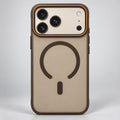 Beige and Brown Magnetic Ring Case for iPhone 17 Pro Max