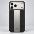 Charcoal Textured Case with Silver Stripe for iPhone 17 Pro Max