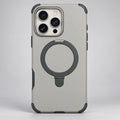Rugged Gray Magnetic Ring Case for iPhone 16 Pro Max