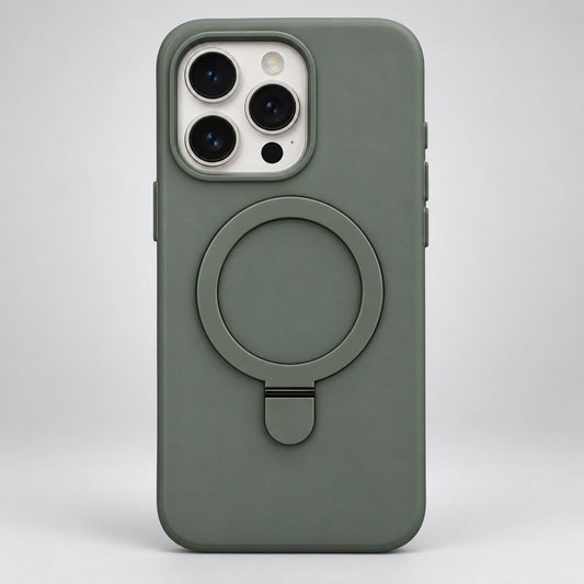 Sage Green Magnetic Ring Case for iPhone 15 Pro