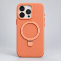 Coral Orange Magnetic Ring Case for iPhone 16 Pro Max