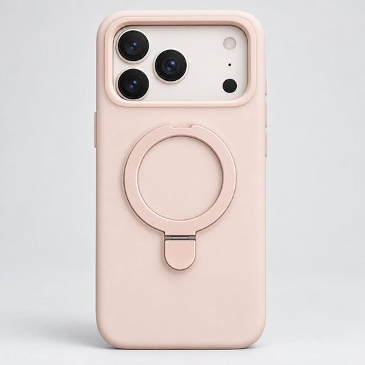 Blush Pink Magnetic Ring Case for iPhone 16 Pro