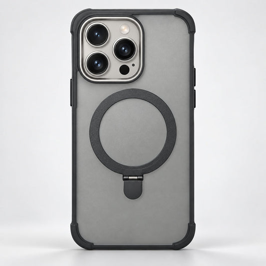 Gray Magnetic Ring Case for iPhone 15 Pro Max