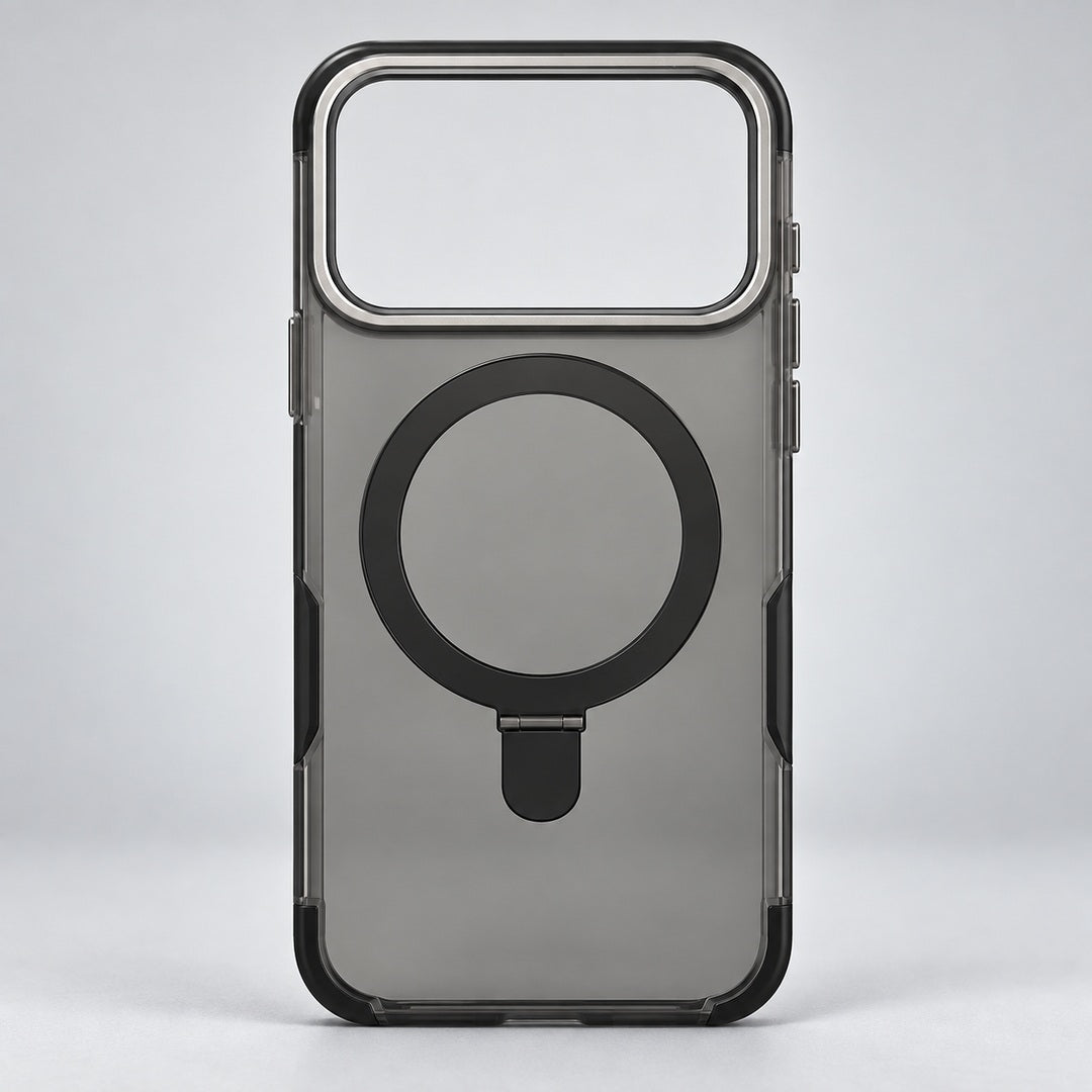 Smoky Clear Magnetic Ring Case for iPhone 17 Pro Max